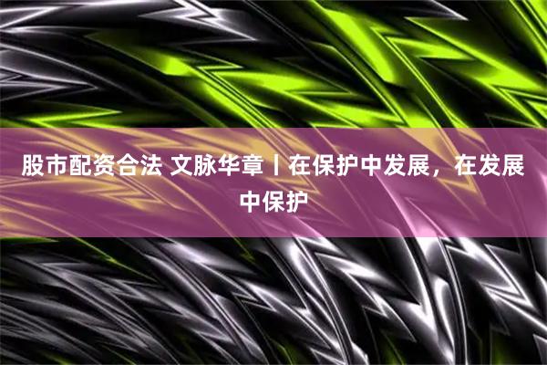 股市配资合法 文脉华章丨在保护中发展，在发展中保护